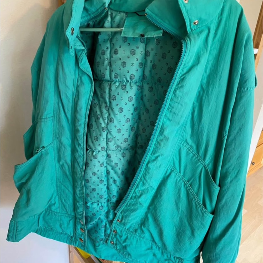 Teal Women's Vintage Jacket Coat Granny Core